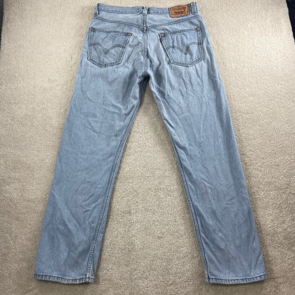 Levis 505 Jeans Mens 34x32 (Meas 35x31) Light Wash Straight Leg Denim
